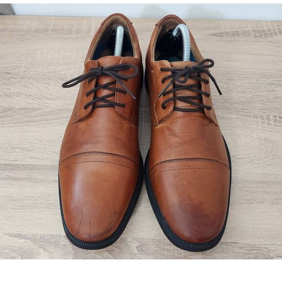 Nunn Bush Men's Dress Shoes Size 9.5 Brown Leather Cap Toe Oxford Comfort Gel - Picture 6 of 11